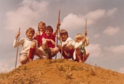 From left: My brother Hans-Peter, Claudia, my sister, a friend, me, my little sister Ingrid
