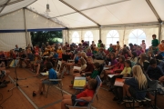 A fix topic on our daily agenda is our meeting in the large tent with singing songs <br>and a story from Jesus